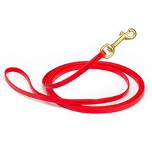 Dog Pet Leash Cherry Red w/ Brass Hardware W 3/8" - L15'