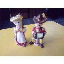 Old Vintage Original Cowboy & Cowgirl Salt & Pepper Shakers 1950s