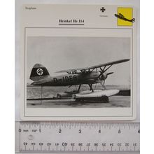 Heinkel He 114 - Germany - Seaplane - Collectors Club Card