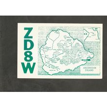 Postcard QSL Card ZD8W Ascension Island Ed Kinkelaar KP4EKI 1976
