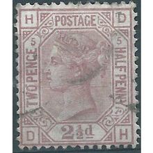 1876 SG141 2 1/2d Rosy-Mauve Plate 5 Fine/Very Fine Used “DH”
