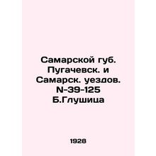 Samara gub. Pugachevsky and Samarsk uyezds. N-39-125 B. Glushitsa In Russian /S