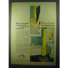 1931 Bon Ami Cleanser Ad - Against Scratch-Cleaning