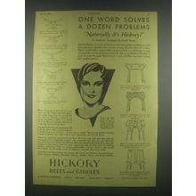 1931 Hickory Belts and Girdles Ad - Dozen Problems