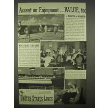 1938 United States Cruise Line Ad - Accent Enjoyment