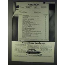 1982 Volkswagen Rabbit Ad - Won't Read it and Weep
