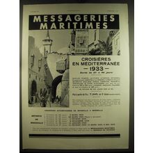 1933 Messageries Maritimes Advertisement - in French
