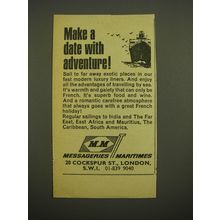 1967 Messageries Maritimes Cruise Ad - Make a date with adventure