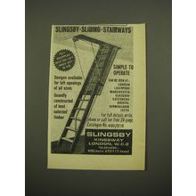 1967 Slingsby Sliding Stairways Ad - Simple to Operate
