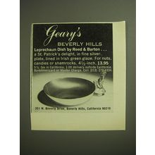 1974 Geary's Beverly Hills Leprechaun Dish by Reed & Barton Advertisement
