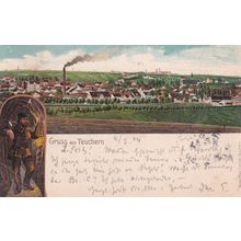 Gruss aus Teuchern Vertag Max Fischer German Old Postcard