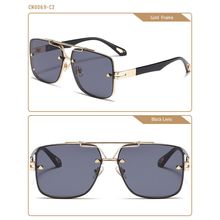 New Men’s Black & Gold Square Tinted Sport Fashion Sunglasses