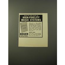 1954 Bogen High Fidelity Music Systems Advertisement