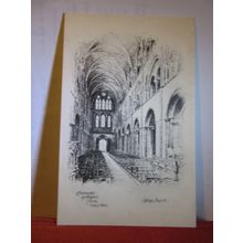 NAVE, CHICHESTER CATHEDRAL by George Fossick SUSSEX unused vintage postcard #