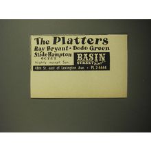 1960 Basin Street East Club Ad - The Platters, Ray Bryant, Dodo Green