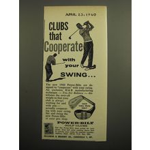 1960 Power-Bilt Golf Clubs Ad - Clubs that Cooperate with your Swing