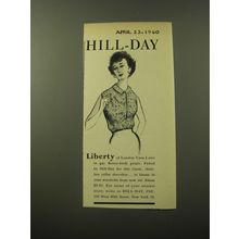 1960 Hill-Day Liberty of London Shirt Ad - Gay Flower-Fresh Prints