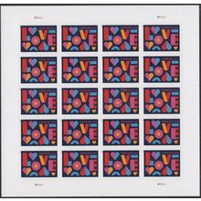Love Wedding Sheet 20 Current Rate Postage Stamps Scott 5543