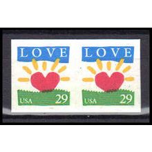 2813 29c Love Fine MNH BPS Hor Pair V4958