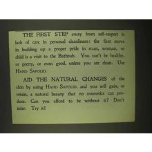 1909 Sapolio Soap Ad - The First Step Away