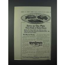 1913 Van Camp's Pork and Beans Ad - One Plate