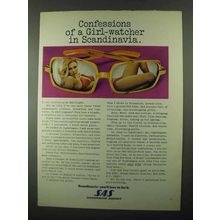 1968 SAS Airlines Ad - Confessions of a Girl-Watcher
