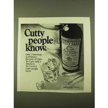 1970 Cutty Sark Scotch Ad - Cutty People Know
