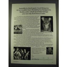 1974 Australia Tourism Ad, Kookaburras Kangaroos Koalas