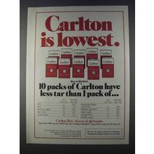 1980 Carlton Cigarettes Ad