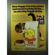 1983 Purina Happy Cat Cat Food Ad - Stays Moist