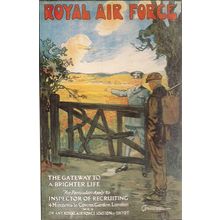 ROYAL AIR FORCE, RAF.unused 1987 postcard Recruiting poster 1920.. War Museum #