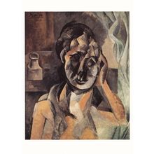 Pablo Picasso Woman & Mustard Pot Barbican Exhibition Event Painting Postcard