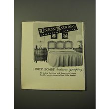 1954 Union National Unite Bombe Bedroom Grouping Ad