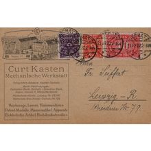 Leipzig Germany Mechanical Workshop Old Advertising Postcard