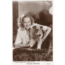 Miriam Hopkins Film Stars & Their Pets Rare Real Photo Postcard