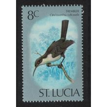 St. Lucia Grey Trembler Bird 8c 1976 MNH SG#420