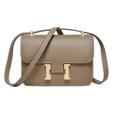 Women Genuine Leather Crossbody Bag Luxury Handbag Bronze