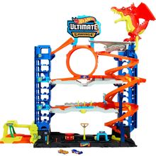 Hot Wheels City Ultimate Garage Track Set with 2 Die-Cast Toy Cars & Car-Eating