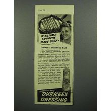 1943 Durkee's Dressing Ad - Barbecue Bake