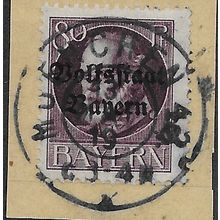GER (BAVARIA) 1919 80pf 'KING LUDWIG (VOLKSTAAT BAYERN) FINE USED(EBID65-466)