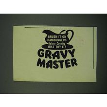 1963 Gravy Master Ad - Brush it on Hamburgers