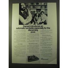 1970 Garrard SL72B Turntable Ad - For Discerning Poor