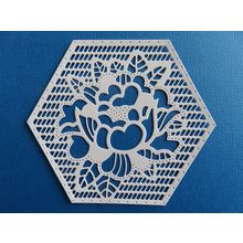 4 x Tonic Die Cuts Peony Hexagon