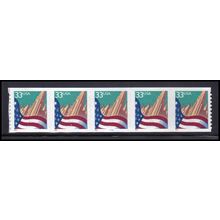 3281c 33c U.S. Flag Over City Very Fine MNH PNC 5555/5 KA9390
