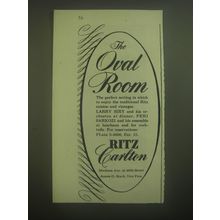 1945 Ritz Carlton Hotel Advertisement - The Oval Room
