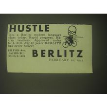 1945 Berlitz School of Languages Ad - Hustle into a Berlitz modern language