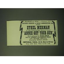 1948 Annie Get Your Gun Musical Ad - Merman's a wow. -Chapman, News