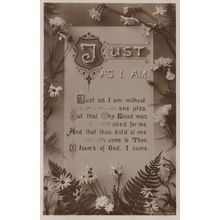 Just As I Am Blood Shed For Me Remembrance Grave Postcard
