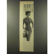 1956 Bonwit Teller Fashion by Adele Martin Advertisement - Wall St. Worsted