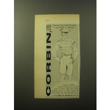1960 Corbin Natural Shoulder Trousers and Walking Shorts Ad